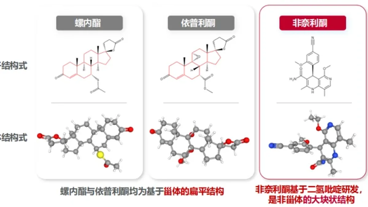 肾内科诊室里医生向患者解释非奈利酮的适用条件和注意事项